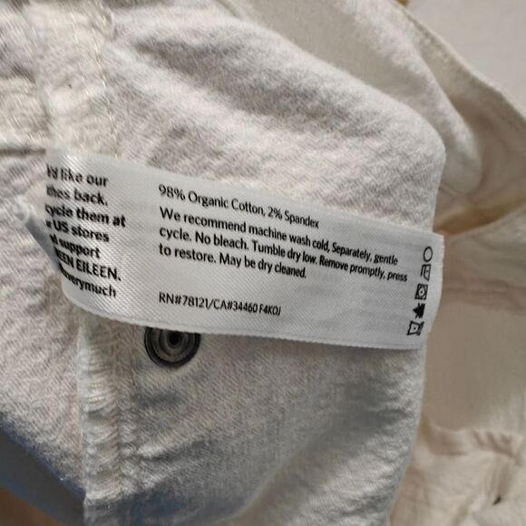 Eileen Fisher Cream Ankle & Cropped Jeans Pants Sz 12 - Picture 6 of 9